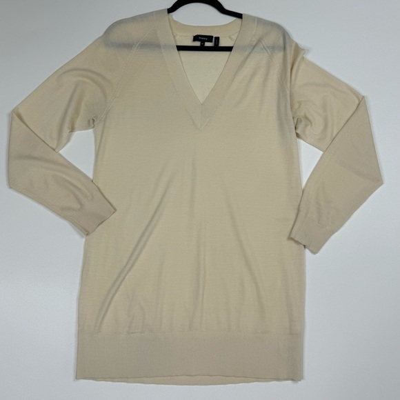 Theory Delrina Preen *Cream Wool Blend Tunic Sweater Medium - Picture 12 of 13